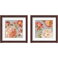 Framed Mixed Floral Crop Gray  2 Piece Framed Art Print Set