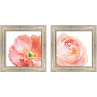 Framed Garden Flowers on White Crop 2 Piece Framed Art Print Set