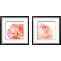 Framed 'Garden Flowers on White Crop 2 Piece Framed Art Print Set' border=