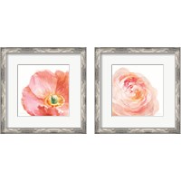 Framed 'Garden Flowers on White Crop 2 Piece Framed Art Print Set' border=