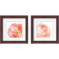 Framed 'Garden Flowers on White Crop 2 Piece Framed Art Print Set' border=