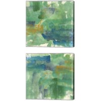 Framed 'Blue Accent 2 Piece Canvas Print Set' border=