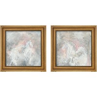 Framed 'Blush Horses 2 Piece Framed Art Print Set' border=