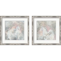 Framed 'Blush Horses 2 Piece Framed Art Print Set' border=