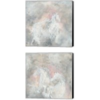 Framed Blush Horses 2 Piece Canvas Print Set