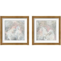 Framed 'Blush Horses 2 Piece Framed Art Print Set' border=
