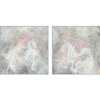 Framed Blush Horses 2 Piece Art Print Set
