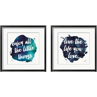 Framed 'Waterwords  2 Piece Framed Art Print Set' border=