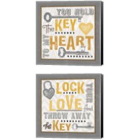 Framed 'Lock Your Love 2 Piece Canvas Print Set' border=