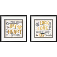 Framed 'Lock Your Love 2 Piece Framed Art Print Set' border=