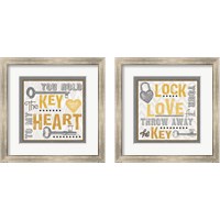 Framed 'Lock Your Love 2 Piece Framed Art Print Set' border=