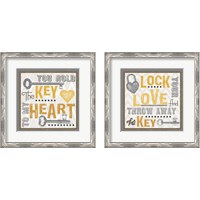 Framed 'Lock Your Love 2 Piece Framed Art Print Set' border=