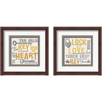 Framed 'Lock Your Love 2 Piece Framed Art Print Set' border=