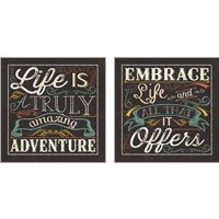 Framed 'Life Is 2 Piece Art Print Set' border=