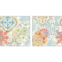 Framed 'Crimson Stamps Spring 2 Piece Art Print Set' border=