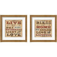 Framed 'Blessed  2 Piece Framed Art Print Set' border=