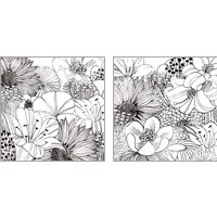 Framed Contemporary Garden Black and White 2 Piece Art Print Set