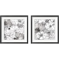 Framed Contemporary Garden Black and White 2 Piece Framed Art Print Set