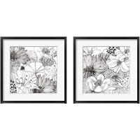 Framed Contemporary Garden Black and White 2 Piece Framed Art Print Set