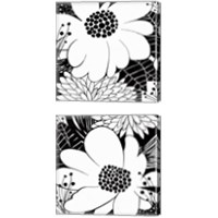 Framed 'Feeling Groovy Black and White 2 Piece Canvas Print Set' border=