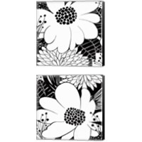Framed 'Feeling Groovy Black and White 2 Piece Canvas Print Set' border=