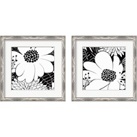Framed 'Feeling Groovy Black and White 2 Piece Framed Art Print Set' border=