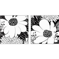 Framed 'Feeling Groovy Black and White 2 Piece Art Print Set' border=