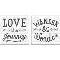 Framed 'Mod Triangles Wanderlust 2 Piece Art Print Set' border=