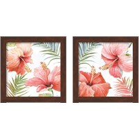 Framed 'Tropical Blush 2 Piece Framed Art Print Set' border=