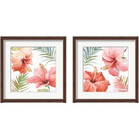 Framed 'Tropical Blush 2 Piece Framed Art Print Set' border=