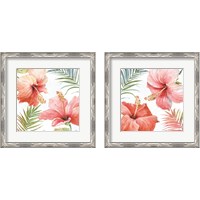 Framed 'Tropical Blush 2 Piece Framed Art Print Set' border=