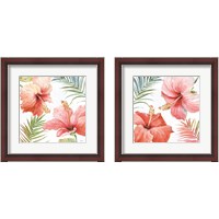 Framed 'Tropical Blush 2 Piece Framed Art Print Set' border=