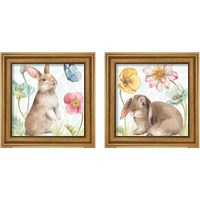 Framed 'Spring Softies Bunnies 2 Piece Framed Art Print Set' border=