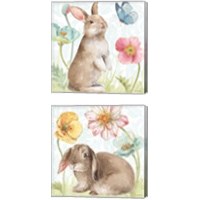 Framed 'Spring Softies Bunnies 2 Piece Canvas Print Set' border=
