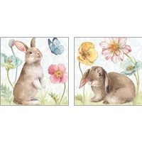Framed 'Spring Softies Bunnies 2 Piece Art Print Set' border=