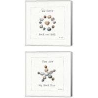 Framed 'Pebbles and Sandpipers 2 Piece Canvas Print Set' border=