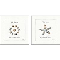 Framed 'Pebbles and Sandpipers 2 Piece Art Print Set' border=