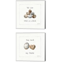 Framed Pebbles and Sandpipers 2 Piece Canvas Print Set