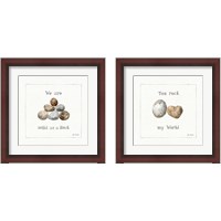 Framed 'Pebbles and Sandpipers 2 Piece Framed Art Print Set' border=