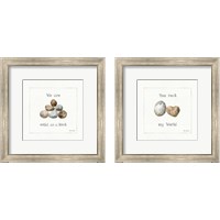 Framed 'Pebbles and Sandpipers 2 Piece Framed Art Print Set' border=