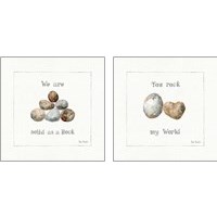 Framed 'Pebbles and Sandpipers 2 Piece Art Print Set' border=