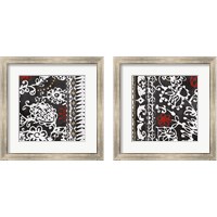 Framed Bali Tapestry BW 2 Piece Framed Art Print Set