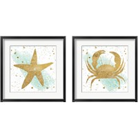 Framed 'Silver Sea Life 2 Piece Framed Art Print Set' border=