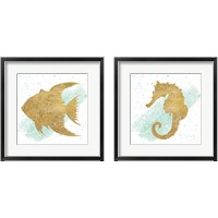 Framed 'Silver Sea Life 2 Piece Framed Art Print Set' border=