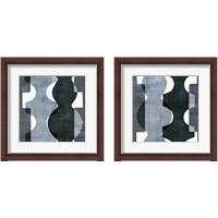 Framed Geometric Deco BW 2 Piece Framed Art Print Set