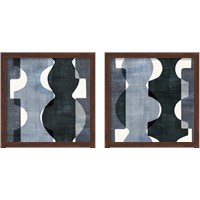 Framed Geometric Deco BW 2 Piece Framed Art Print Set