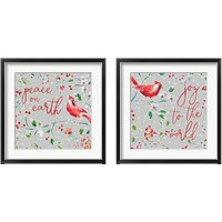 Framed 'Holiday Wings 2 Piece Framed Art Print Set' border=