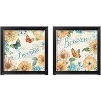 Framed Butterfly Bloom 2 Piece Framed Art Print Set