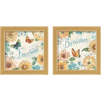 Framed 'Butterfly Bloom 2 Piece Framed Art Print Set' border=