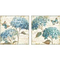 Framed 'Blue Garden 2 Piece Art Print Set' border=